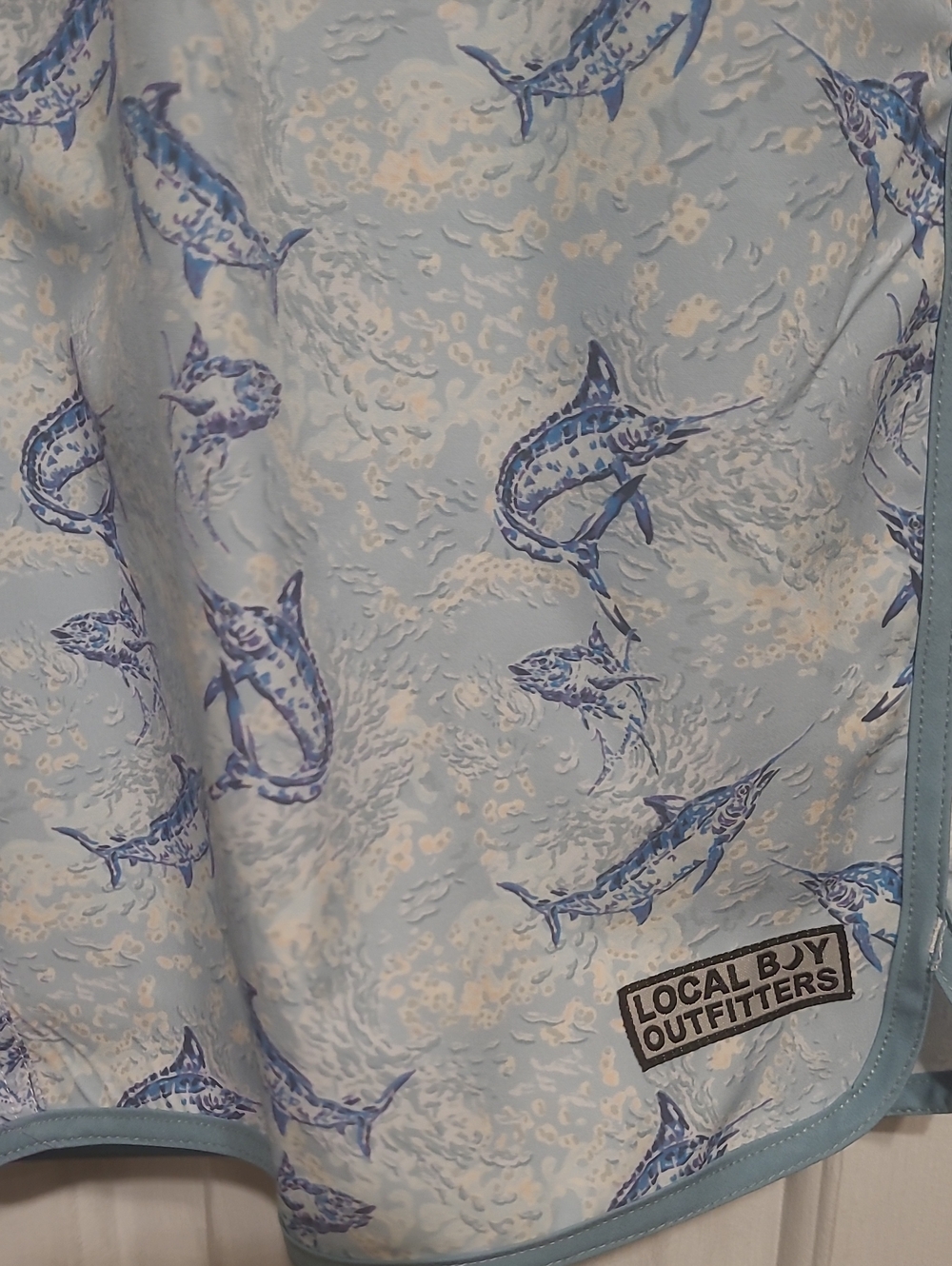 Local Bay Outfitters Blue Marlin Print Wando Swim Shorts